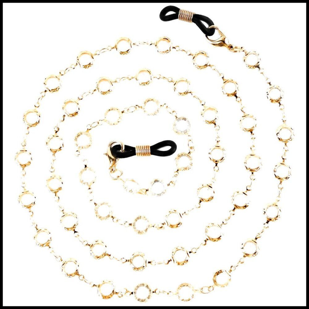 Crystal Beaded Eyeglasses Chain Elegant Y2K Retro Glasses Holder Strap